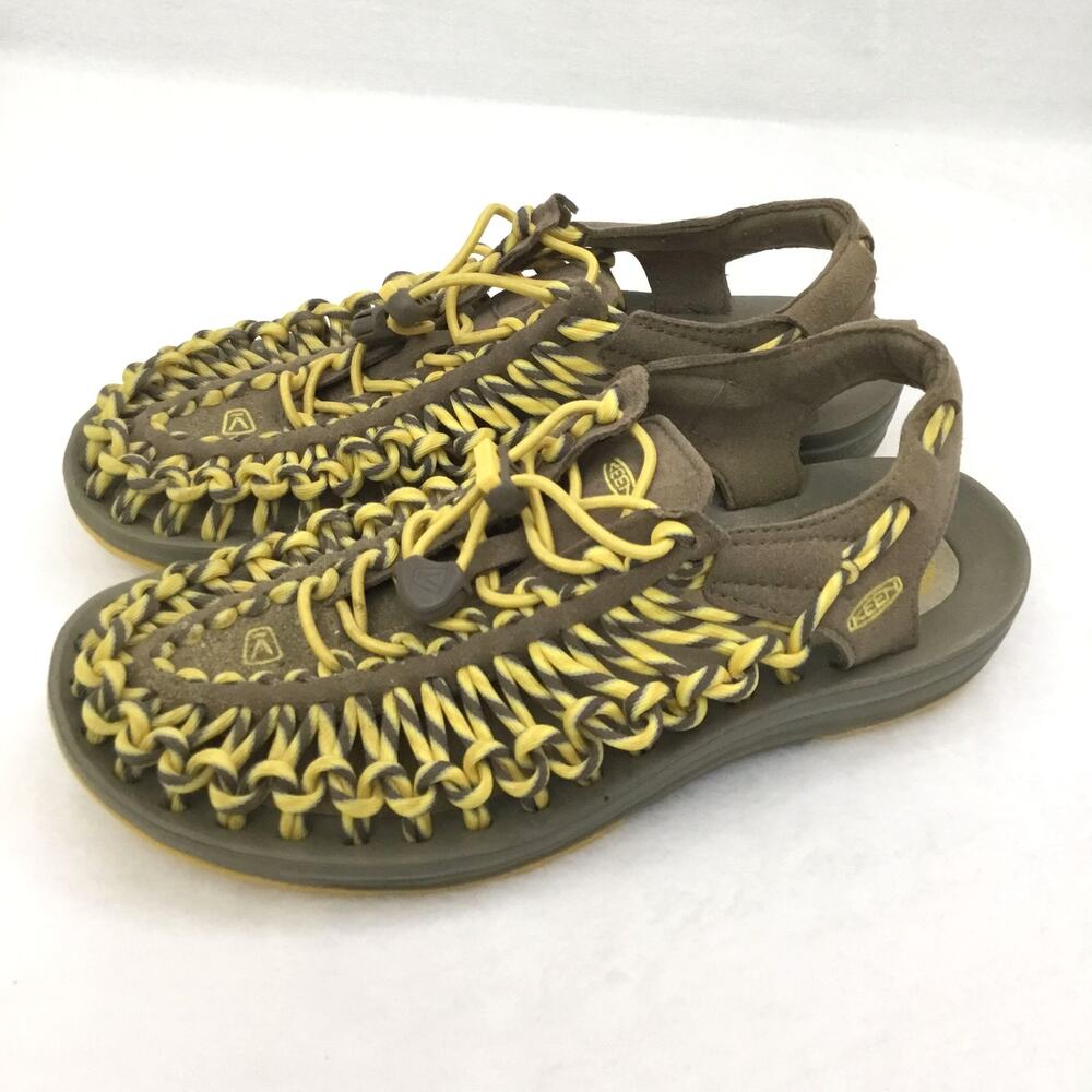 KEEN Uneek Hiking Sandals Shoes Womens (Waterproof) US 7 Yellow and Brown - Picture 4 of 7